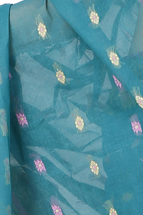 Dark Green Pure Cotton Gopika Tant Saree (1057)